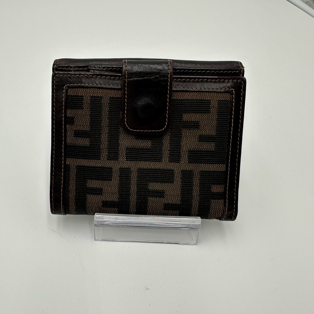 Fendi Brown and Black Logo Wallet, Vintage